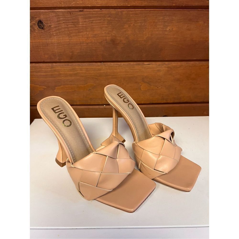 Ego Hand Woven sculptured heel Peep Toe Sandals Sz 5 UK Sz 7 USA